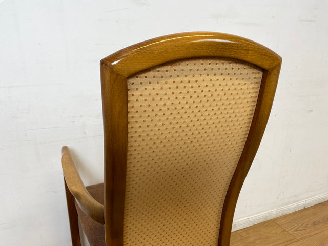 WMK I 1/2 Eleganter und sehr gemütlicher Vintage Armlehnstuhl mit schönem Holzrahmen und Stoffbezug I Hochlehner Stuhl Esszimmerstuhl Küchenstuhl Lesestuhl Holzstuhl Retro I Berlin Magdeburg Landshut