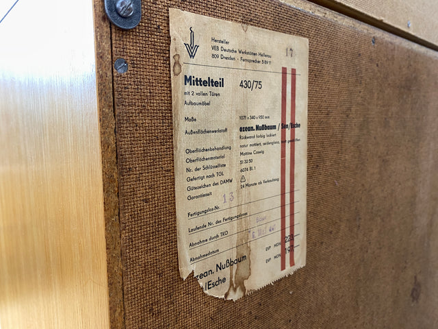 Hochwertiges modulares Designer Regalsystem 430 in Sen Esche I Joachim Nebelung für VEB Hellerau I Highboard Schrank Bücherschrank Sideboard Mid-Century Vintage DDR 60er 70er I