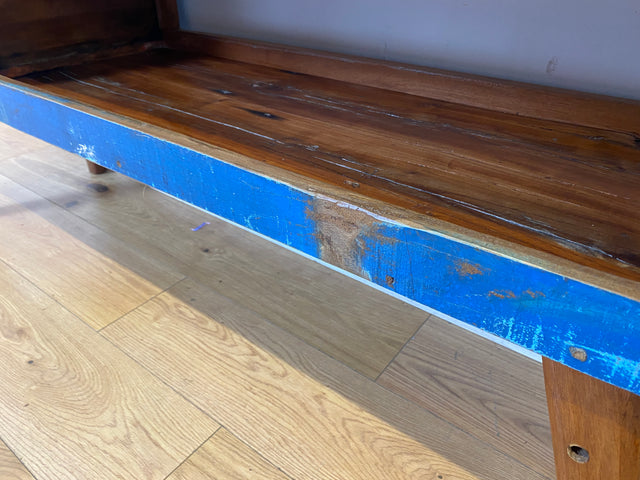 Boatwood by WMK I Einzigartiges handgefertigtes TV Lowboard aus altem Bootsholz in Blau mit Schublade und Fach I Teakholz massiv I Sideboard Kommode Bank Rack Stand Fernsehkommode Berlin Bremen Köln