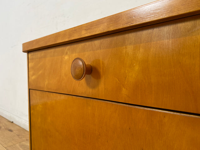 WMK I 1/2 Schöner & gut erhaltener heller 50er Jahre Nachttisch aus vollem Holz I Nachtkommode Nachtschrank Nachtschränkchen Kommode Beistelltisch Mid-Century Vintage Retro I Berlin Leipzig Hannover