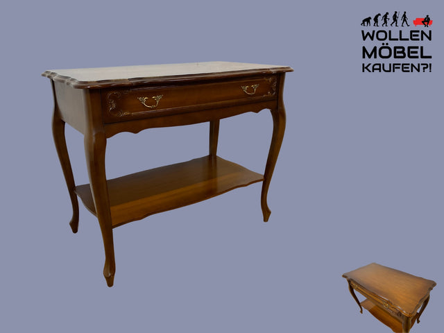 WMK I Formschöne und sehr gut erhaltene kleine Vintage Kommode im antikem Stil mit Schublade I Schrank Ablage Flurkommode Nachttisch Beistelltisch Telefontisch Chippendale Retro I Berlin Celle Siegen