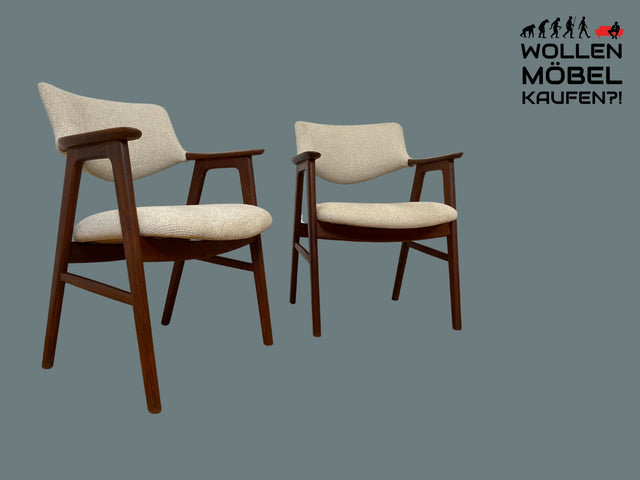 WMK I 1/2 Stilvoller skandinavischer Mid-Century Designer Stuhl I Erik Kirkegaard für Glostrup I Teakholz I Armlehnstuhl Sessel Schreibtischstuhl Vintage Danish Design 60er Teak I Berlin Köln Hamburg