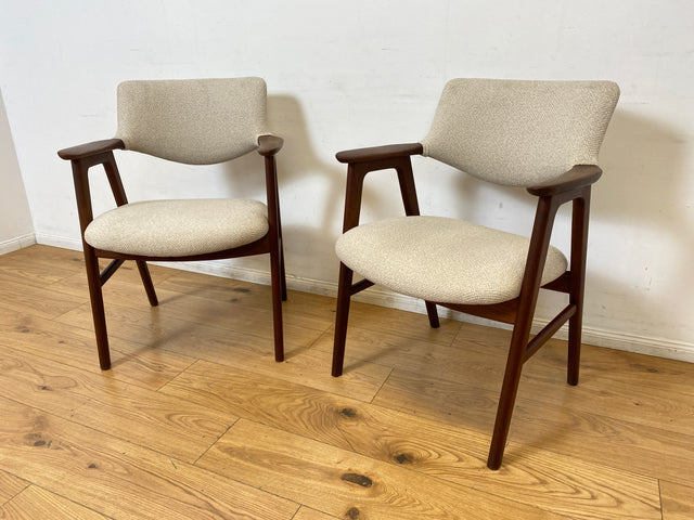 WMK I 1/2 Stilvoller skandinavischer Mid-Century Designer Stuhl I Erik Kirkegaard für Glostrup I Teakholz I Armlehnstuhl Sessel Schreibtischstuhl Vintage Danish Design 60er Teak I Berlin Köln Hamburg