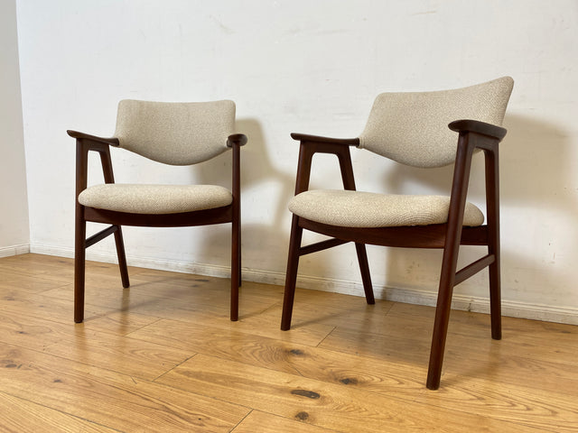 WMK I 1/2 Stilvoller skandinavischer Mid-Century Designer Stuhl I Erik Kirkegaard für Glostrup I Teakholz I Armlehnstuhl Sessel Schreibtischstuhl Vintage Danish Design 60er Teak I Berlin Köln Hamburg