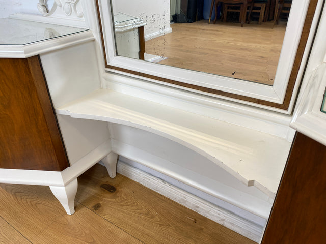 WMK I Wunderschöne weiße 30er Jahre Art Deco Spiegelkommode
