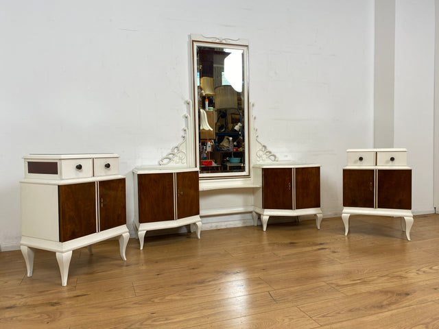 WMK I Wunderschöne weiße 30er Jahre Art Deco Spiegelkommode