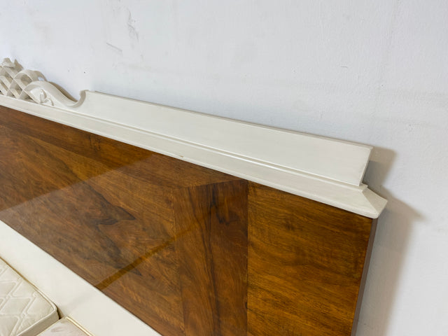 WMK I Wunderschönes weißes 30er Jahre Art Deco Doppelbett