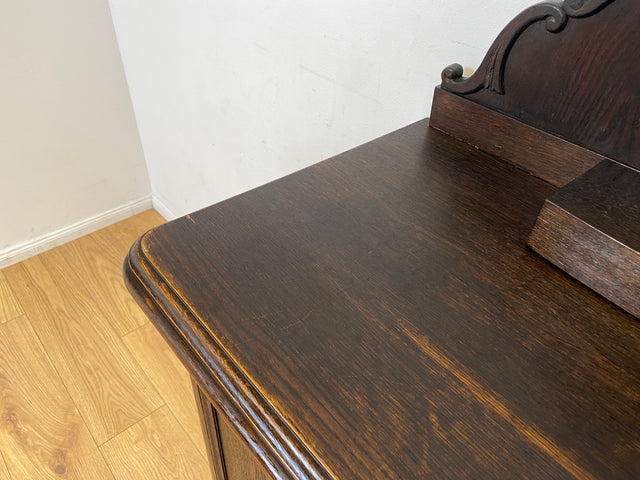 WMK I Wunderschöne kleine antike Anrichte aus vollem Holz mit handverziertem Aufsatz I Schrank Kommode Sideboard Büfett Buffet Kredenz Gründerzeit Jugendstil Vintage Berlin Brandenburg Regensburg