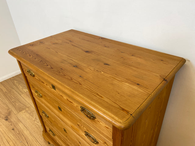 WMK # Imposante antike Kommode aus vollem Holz mit Schubladen und Messinggriffen, um 1880 # Schrank Schubladenkommode Wäschekommode Wickelkommode Biedermeier Weichholzkommode Vintage Dresden München
