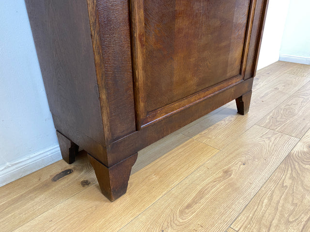WMK I Schöne und gut erhaltene antike Vitrine aus vollem Holz mit verstell. Regalböden I Büchervitrine Bücherschrank Schrank Bücherregal Regal Geschirrschrank Highboard Art Deco Vintage Berlin Leipzig