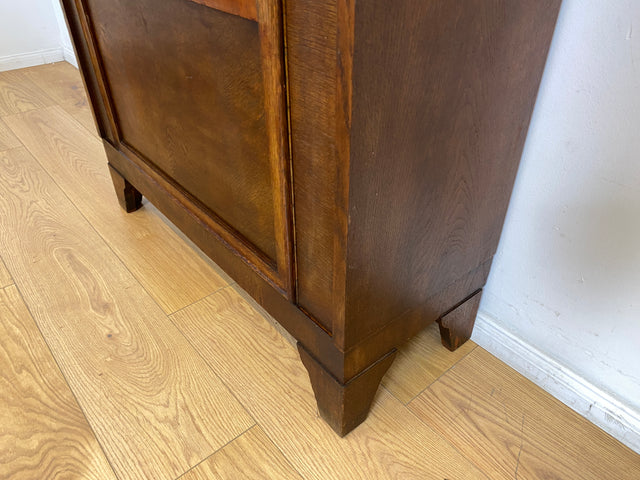WMK I Schöne und gut erhaltene antike Vitrine aus vollem Holz mit verstell. Regalböden I Büchervitrine Bücherschrank Schrank Bücherregal Regal Geschirrschrank Highboard Art Deco Vintage Berlin Leipzig