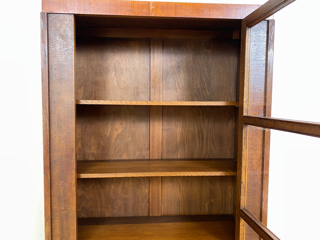 WMK I Schöne und gut erhaltene antike Vitrine aus vollem Holz mit verstell. Regalböden I Büchervitrine Bücherschrank Schrank Bücherregal Regal Geschirrschrank Highboard Art Deco Vintage Berlin Leipzig