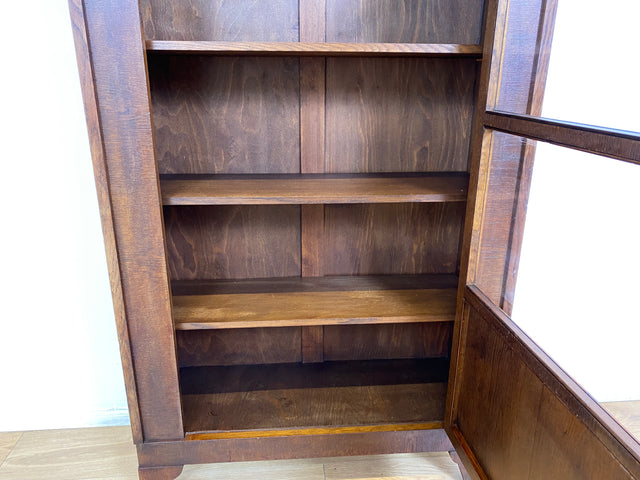 WMK I Schöne und gut erhaltene antike Vitrine aus vollem Holz mit verstell. Regalböden I Büchervitrine Bücherschrank Schrank Bücherregal Regal Geschirrschrank Highboard Art Deco Vintage Berlin Leipzig