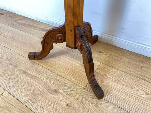 WMK # Edler antiker Beistelltisch in Wurzelholz mit beweglichem Spiegel und edlen Messing Kerzenhaltern, um 1880 # Spiegeltisch Frisiertisch Schminktisch Rasiertisch Louis Philippe Biedermeier Vintage