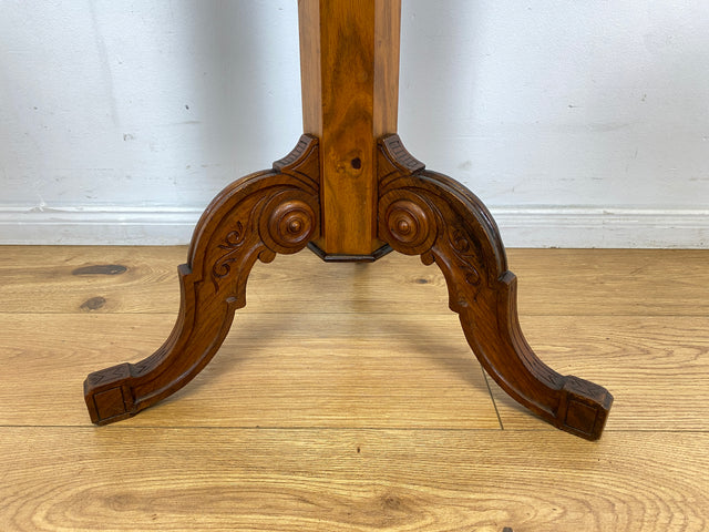 WMK # Edler antiker Beistelltisch in Wurzelholz mit beweglichem Spiegel und edlen Messing Kerzenhaltern, um 1880 # Spiegeltisch Frisiertisch Schminktisch Rasiertisch Louis Philippe Biedermeier Vintage