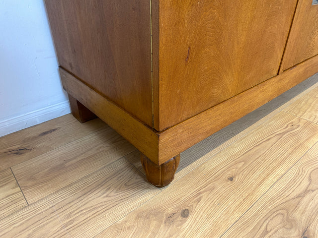 WMK # Wunderschöner und sehr gut erhaltener antiker Kleiderschrank aus vollem Holz mit Spiegeltür und Originalgriffen # Schrank Schlafzimmerschrank Wäscheschrank Wardrobe Spiegel Jugendstil Vintage