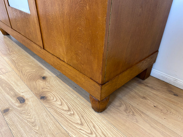 WMK # Wunderschöner und sehr gut erhaltener antiker Kleiderschrank aus vollem Holz mit Spiegeltür und Originalgriffen # Schrank Schlafzimmerschrank Wäscheschrank Wardrobe Spiegel Jugendstil Vintage