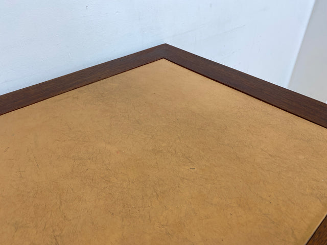 WMK # Sehr schöner freistehender antiker Mahagoni Schreibtisch in englischem Stil mit Lederauflage, Schubladen und Messinggriffen # Arbeitstisch Desk Lady Sekretär Bureau Plat Emipire Regency Vintage