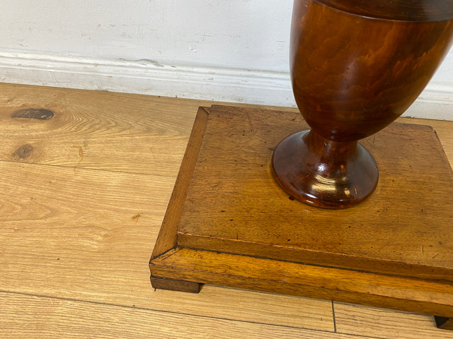 WMK I Wunderschöner antiker Nähtisch mit Klappe und edlem gedrechseltem Säulen Fuß I Beistelltisch Nähkommode Nähschränkchen Tisch Schmuckkasten Schminktisch Schminkkommode Biedermeier Vintage Berlin