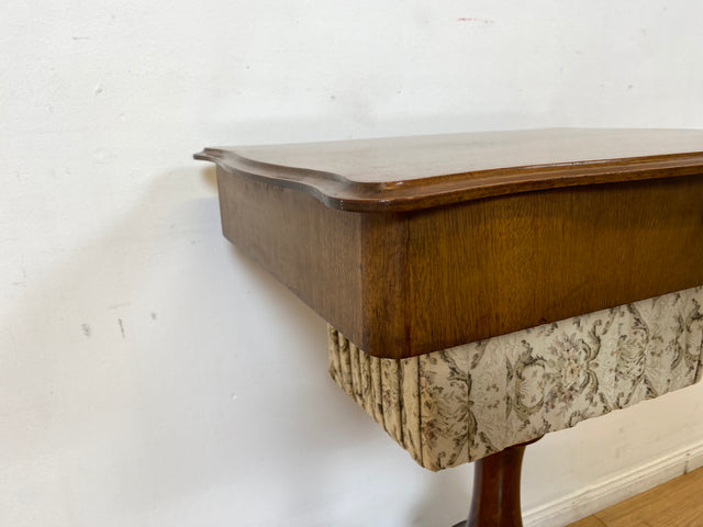 WMK I Wunderschöner antiker Nähtisch mit Klappe und edlem gedrechseltem Säulen Fuß I Beistelltisch Nähkommode Nähschränkchen Tisch Schmuckkasten Schminktisch Schminkkommode Biedermeier Vintage Berlin