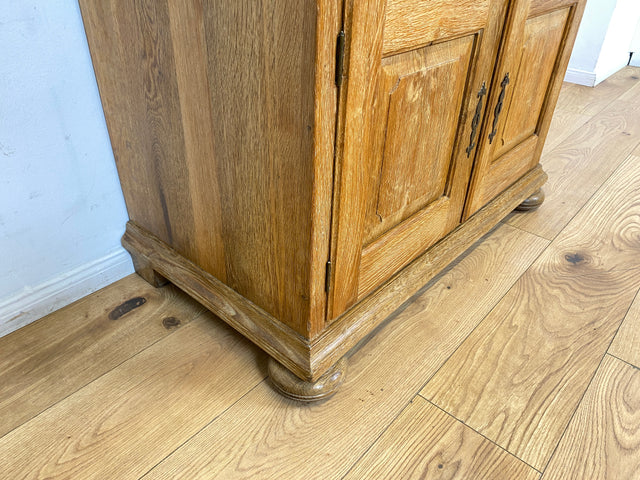 WMK I Hochwertiger antiker Schreibschrank aus massiver Eiche mit Aufsatz I Sekretär Aufsatzsekretär Bücherschrank Schreibtisch Schreibkommode Kommode Biedermeier Vintage Berlin Regensburg Düsseldorf