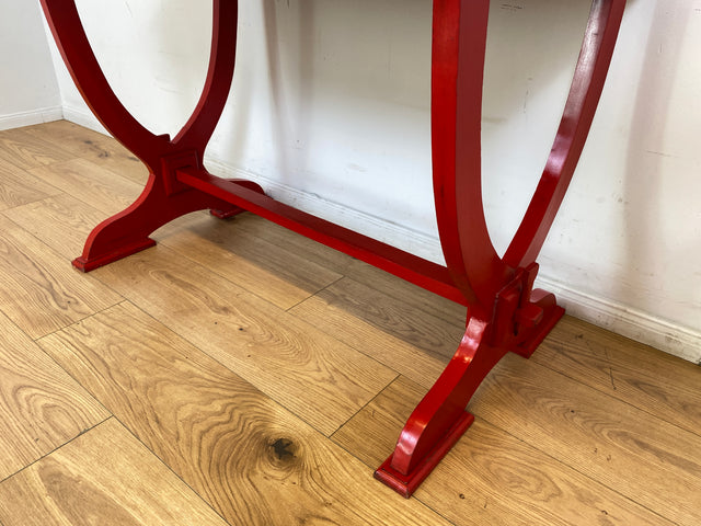 WMK # Einzigartiger antiker Schreibtisch in Rot mit auszieh. Schreibfläche und Schubladen # Ladysekretär Lady Desk Sekretär Schminktisch Frisierkommode Konsolenschreibtisch Empire Klassizismus Vintage