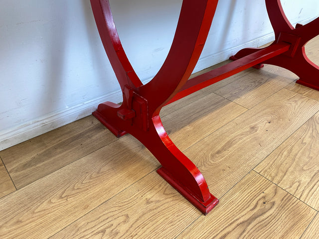 WMK # Einzigartiger antiker Schreibtisch in Rot mit auszieh. Schreibfläche und Schubladen # Ladysekretär Lady Desk Sekretär Schminktisch Frisierkommode Konsolenschreibtisch Empire Klassizismus Vintage