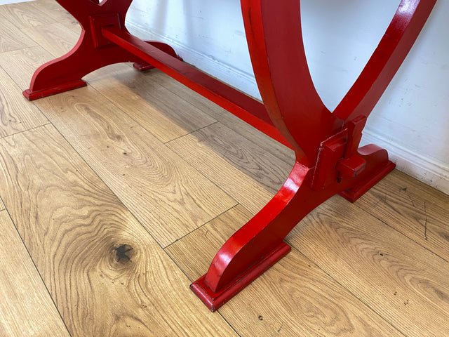 WMK # Einzigartiger antiker Schreibtisch in Rot mit auszieh. Schreibfläche und Schubladen # Ladysekretär Lady Desk Sekretär Schminktisch Frisierkommode Konsolenschreibtisch Empire Klassizismus Vintage