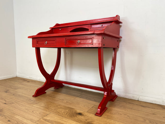 WMK # Einzigartiger antiker Schreibtisch in Rot mit auszieh. Schreibfläche und Schubladen # Ladysekretär Lady Desk Sekretär Schminktisch Frisierkommode Konsolenschreibtisch Empire Klassizismus Vintage