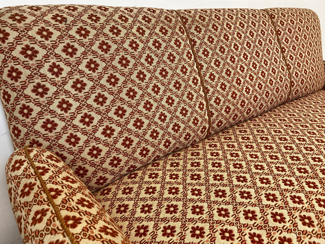 WMK I Besonders schönes und sehr gut erhaltenes antikes Sofa mit grandiosem Bezug und bequemen Federkern, um 1890 I 3er Couch Daybed 3-Sitzer Gründerzeit Biedermeier Vintage Berlin Dresden München