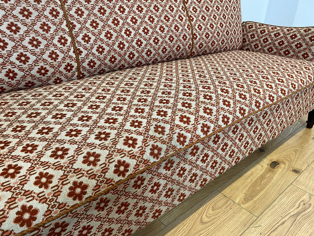 WMK I Besonders schönes und sehr gut erhaltenes antikes Sofa mit grandiosem Bezug und bequemen Federkern, um 1890 I 3er Couch Daybed 3-Sitzer Gründerzeit Biedermeier Vintage Berlin Dresden München