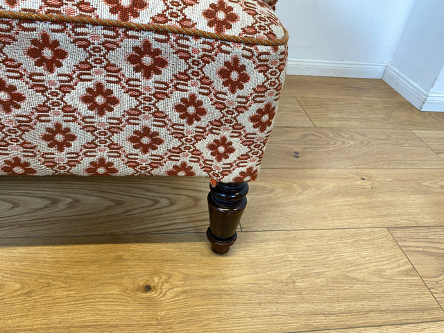 WMK I Besonders schönes und sehr gut erhaltenes antikes Sofa mit grandiosem Bezug und bequemen Federkern, um 1890 I 3er Couch Daybed 3-Sitzer Gründerzeit Biedermeier Vintage Berlin Dresden München