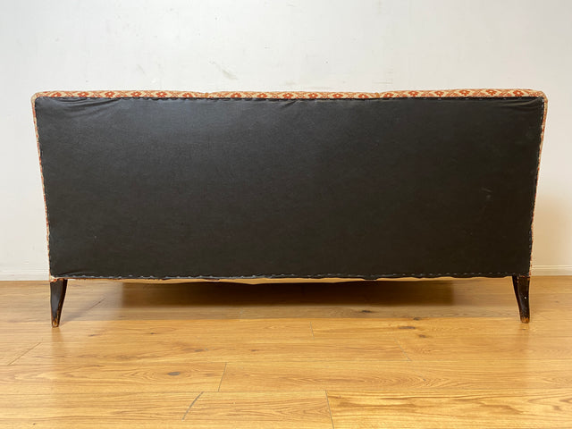 WMK I Besonders schönes und sehr gut erhaltenes antikes Sofa mit grandiosem Bezug und bequemen Federkern, um 1890 I 3er Couch Daybed 3-Sitzer Gründerzeit Biedermeier Vintage Berlin Dresden München