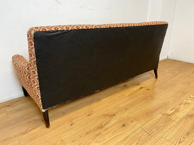 WMK I Besonders schönes und sehr gut erhaltenes antikes Sofa mit grandiosem Bezug und bequemen Federkern, um 1890 I 3er Couch Daybed 3-Sitzer Gründerzeit Biedermeier Vintage Berlin Dresden München