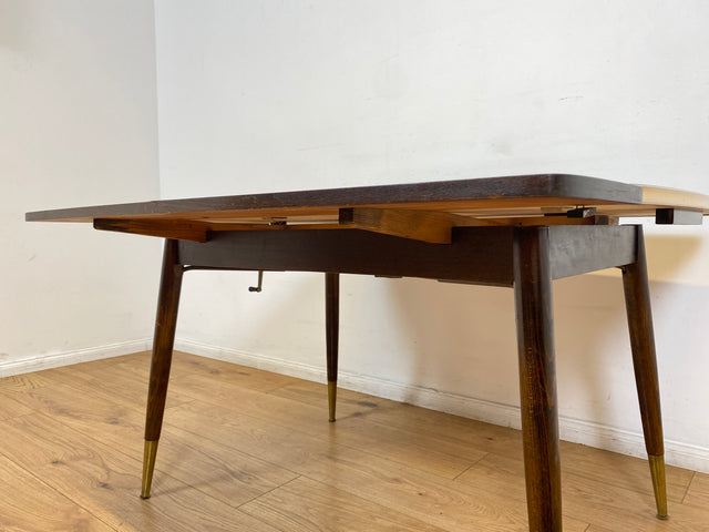 WMK I Kultiger auszieh- und höhenverstellbarer Mid-Century Multifunktionstisch mit pflegeleichter Resopal Tischplatte I Tisch Esstisch Küchentisch Ausziehtisch Dining Table Vintage Berlin Leipzig NRW