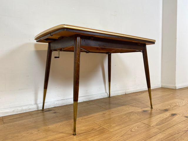 WMK I Kultiger auszieh- und höhenverstellbarer Mid-Century Multifunktionstisch mit pflegeleichter Resopal Tischplatte I Tisch Esstisch Küchentisch Ausziehtisch Dining Table Vintage Berlin Leipzig NRW