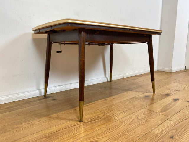WMK I Kultiger auszieh- und höhenverstellbarer Mid-Century Multifunktionstisch mit pflegeleichter Resopal Tischplatte I Tisch Esstisch Küchentisch Ausziehtisch Dining Table Vintage Berlin Leipzig NRW