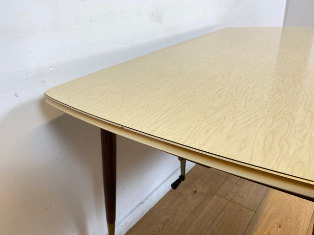 WMK I Kultiger auszieh- und höhenverstellbarer Mid-Century Multifunktionstisch mit pflegeleichter Resopal Tischplatte I Tisch Esstisch Küchentisch Ausziehtisch Dining Table Vintage Berlin Leipzig NRW