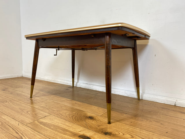 WMK I Kultiger auszieh- und höhenverstellbarer Mid-Century Multifunktionstisch mit pflegeleichter Resopal Tischplatte I Tisch Esstisch Küchentisch Ausziehtisch Dining Table Vintage Berlin Leipzig NRW