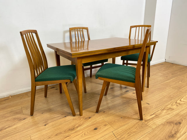 WMK I Minimalistischer ausziehbarer 60er Jahre Esstisch I Tisch Holztisch Esszimmertisch Küchentisch Ausziehtisch Dining Table Stühle Küchenstühle Mid-Century Vintage Berlin Augsburg Frankfurt 50er