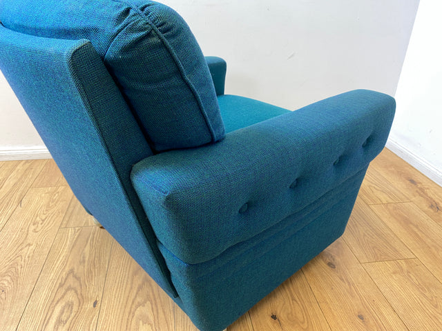 WMK I 1/2 Stilvoller & sehr gut erhaltener blauer 60er Jahre Sessel in tollem Originalbezug