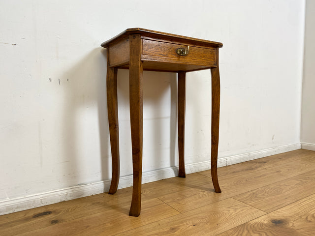 WMK # Elegante und gut erhaltene dänische antike Nähkommode aus Eichenholz mit aufgeteilter Schublade # Nähtisch Kommode Beistelltisch Telefonisch Schmuckkasten Ablage Flurkommode Jugendstil Vintage