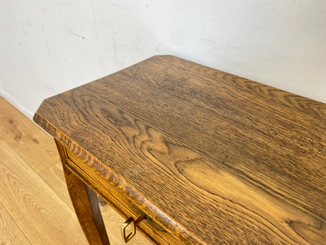 WMK # Elegante und gut erhaltene dänische antike Nähkommode aus Eichenholz mit aufgeteilter Schublade # Nähtisch Kommode Beistelltisch Telefonisch Schmuckkasten Ablage Flurkommode Jugendstil Vintage