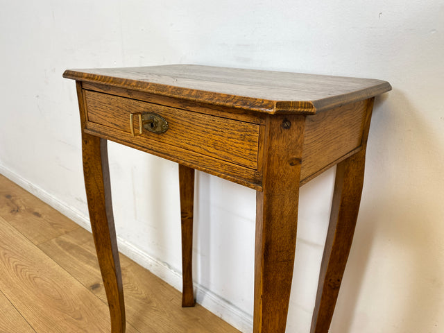 WMK # Elegante und gut erhaltene dänische antike Nähkommode aus Eichenholz mit aufgeteilter Schublade # Nähtisch Kommode Beistelltisch Telefonisch Schmuckkasten Ablage Flurkommode Jugendstil Vintage