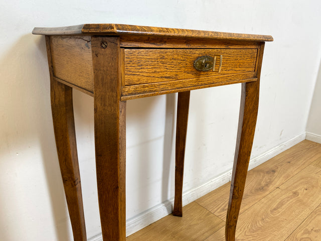 WMK # Elegante und gut erhaltene dänische antike Nähkommode aus Eichenholz mit aufgeteilter Schublade # Nähtisch Kommode Beistelltisch Telefonisch Schmuckkasten Ablage Flurkommode Jugendstil Vintage