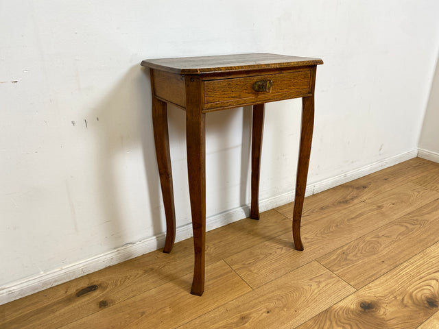 WMK # Elegante und gut erhaltene dänische antike Nähkommode aus Eichenholz mit aufgeteilter Schublade # Nähtisch Kommode Beistelltisch Telefonisch Schmuckkasten Ablage Flurkommode Jugendstil Vintage