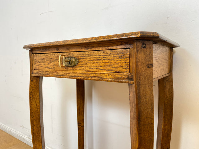 WMK # Elegante und gut erhaltene dänische antike Nähkommode aus Eichenholz mit aufgeteilter Schublade # Nähtisch Kommode Beistelltisch Telefonisch Schmuckkasten Ablage Flurkommode Jugendstil Vintage