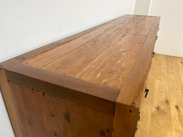 Boatwood by WMK I Bunterschönes und detailreiches Sideboard mit Schubladen , ein aus altem Bootsholz handgefertigtes Unikat aus massivem Teakholz # Kommode Schrank Anrichte Flur Wäsche Bootsmöbel