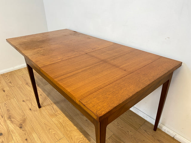 WMK I Stilvoller jedoch abgenutzter erweiterbarer skandinavischer Mid-Century Esstisch in Teakholz und Palisander # Tisch Esszimmertisch Holztisch Küchentisch Dining Table Danish Design Vintage Teak
