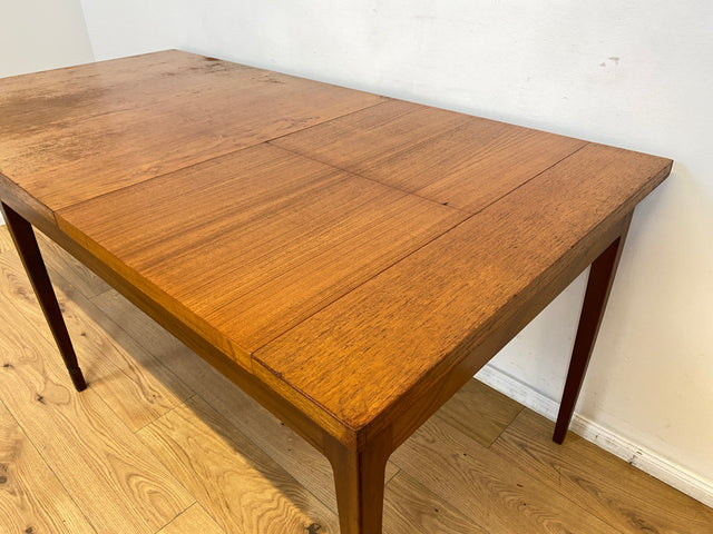 WMK I Stilvoller jedoch abgenutzter erweiterbarer skandinavischer Mid-Century Esstisch in Teakholz und Palisander # Tisch Esszimmertisch Holztisch Küchentisch Dining Table Danish Design Vintage Teak